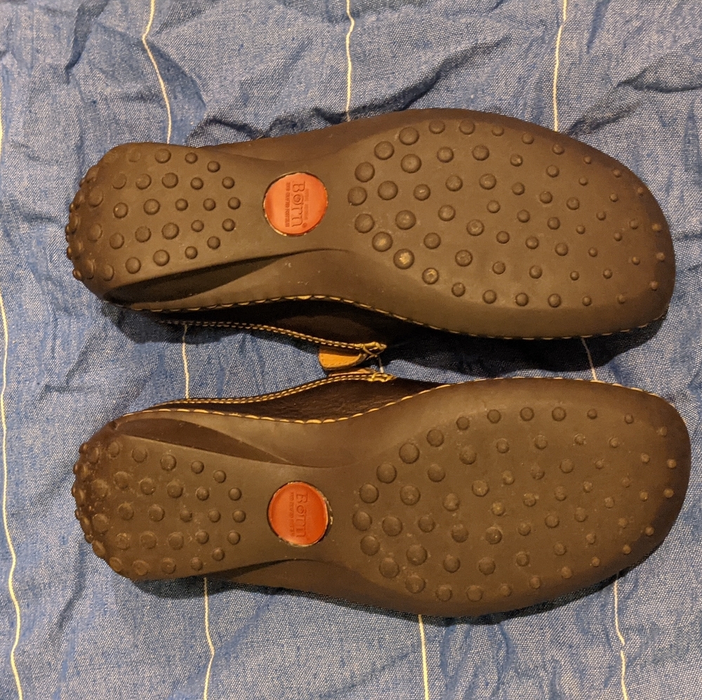 Gorgeous Born Brown Leather Mules Size 9/40.5 - Picture 7 of 13